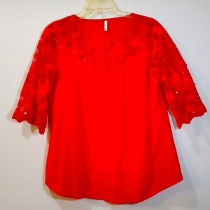 IRE women's red shirt with lace